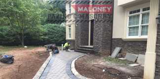 interlock paving stones on driveway