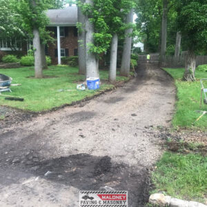 Westfield asphalt driveway with step and new walkway