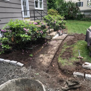 Westfield asphalt driveway with step and new walkway