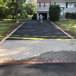 Paving Installation with Cambridge Apron and Belgium Border Blocks
