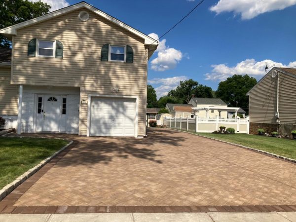 Newly concrete aved driveway in Roselle Park, Union County