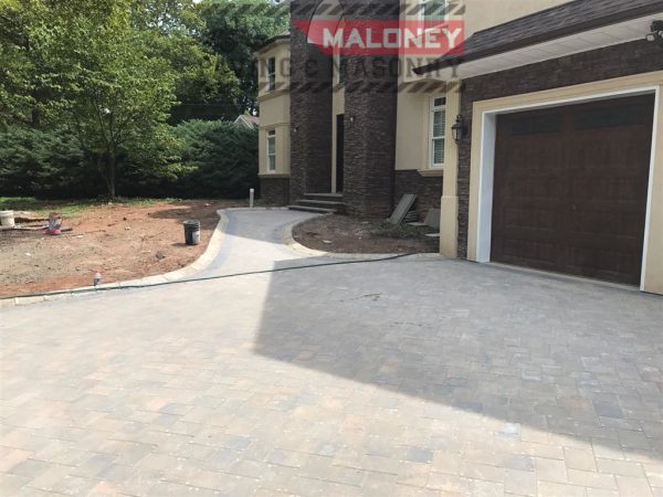Driveway paved with concrete pavers in Berkeley Heights, Union County