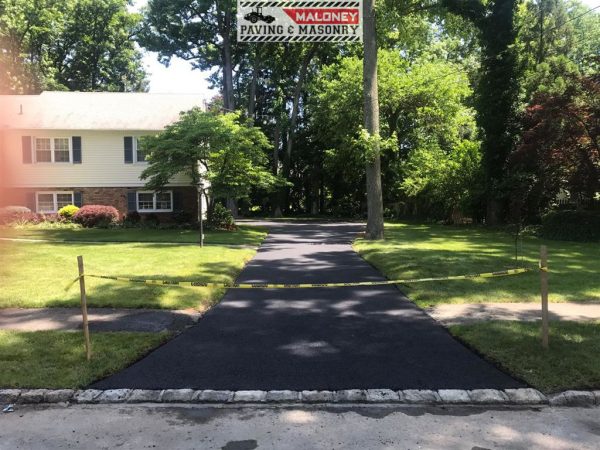Our installation team paving a driveway in Berkeley Heights, Union County