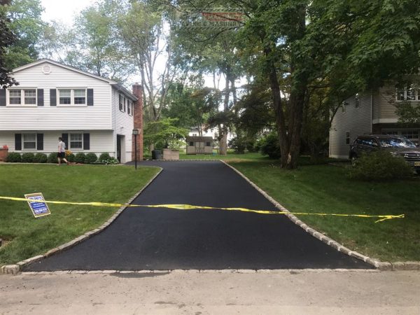 Our installation team paving a driveway in Elizabethport, Union County