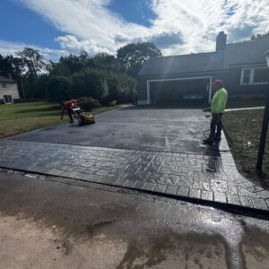 Driveway Renovation with Onyx Edging and Asphalt Repave in New Jersey