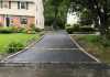 New Asphalt Driveway with Belgian Block Border in Short Hills, NJ