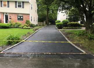 New Asphalt Driveway with Belgian Block Border in Short Hills, NJ